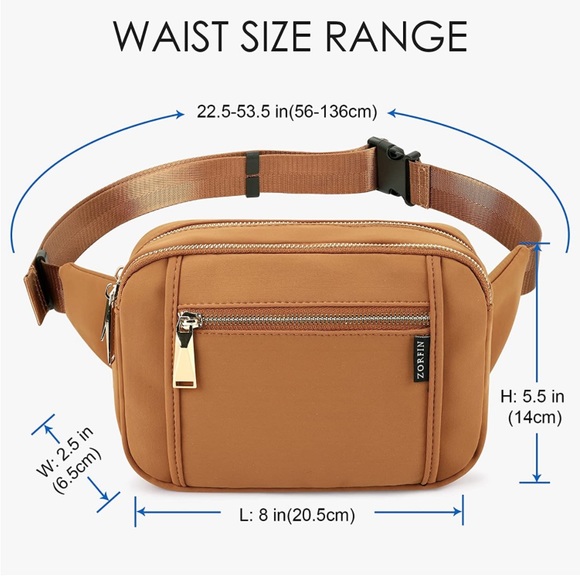 ZORFIN Fanny Packs for Women Men, Fashion Waist Pack Belt Bag - Picture 3 of 7